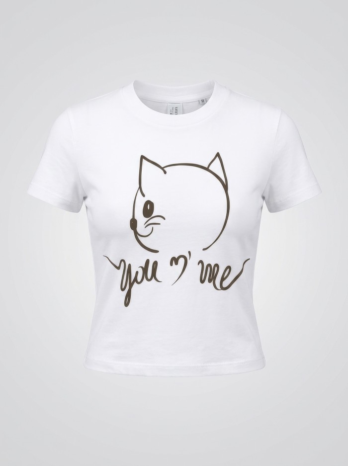 You n' me Crop T-shirt Γυναικείο - Λευκό